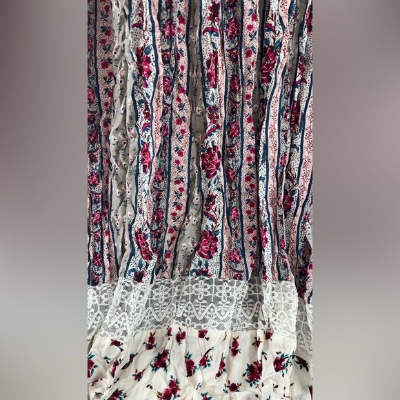 Torrid Floral Boho Maxi Dress Lace Trim Smocked Waist Cottagecore - Picture 6 of 10